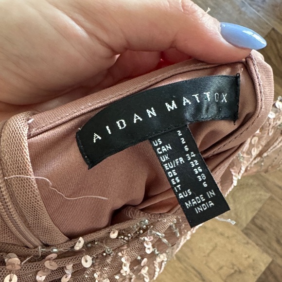 Aidan Mattox Blush Sequin Mini Dress - Picture 2 of 3